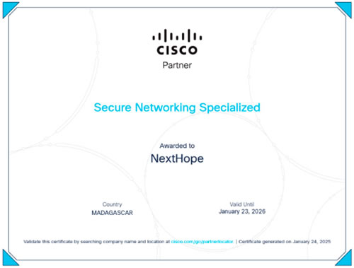 Secure Networking Specialized - Tsilavo Ranarison - NextHope Madagascar