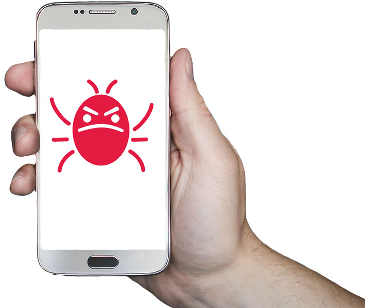 Smartphone infecté par un virus