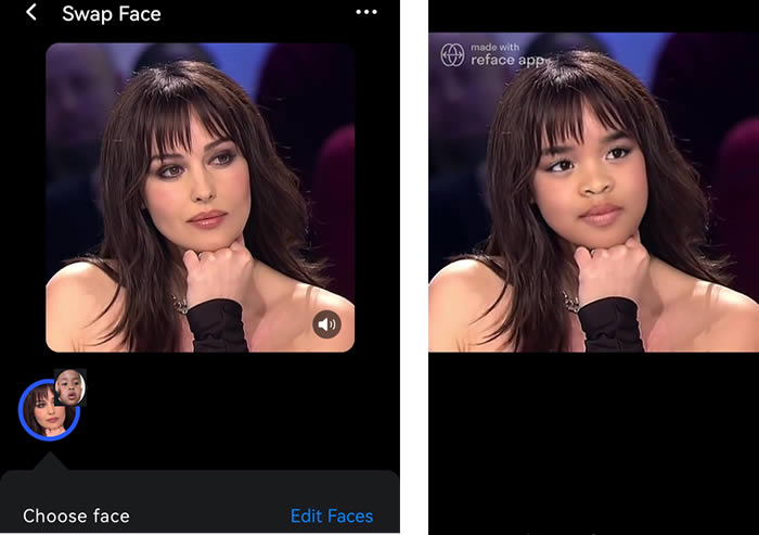 Swap Face avec application Reface