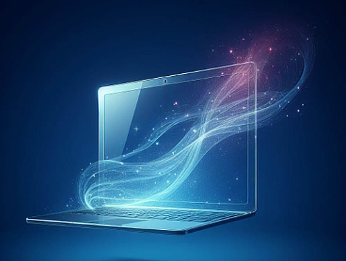 Laptop transparent